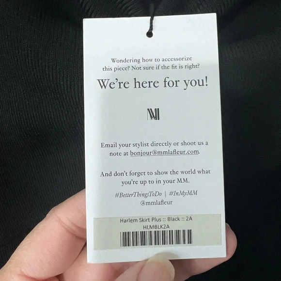 NWT MM Lafleur Harlem Skirt Plus Sz 2A Black w/ Side Slits  HLMBLK2A GORGEOUS! - Picture 5 of 7
